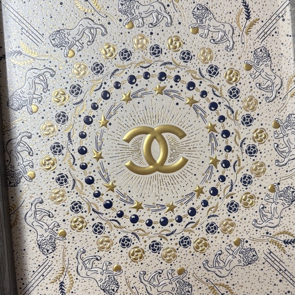 Chanel Logo Black Framed Wall Art with Gold and Blue Accents - Picture 3 of 5